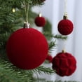thumbnail image 5 of 24 Pcs Flocked Christmas Ornaments Balls Velvet Shatterproof Embossed for Christmas Tree Decorations, 5 of 6