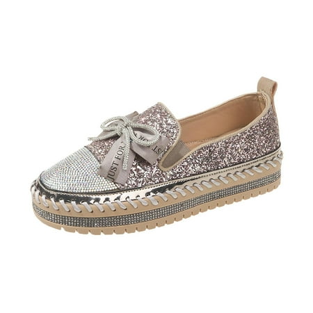 

Fesfesfes Womens Shoes Dressy Casual Round Toe Shallow Cut Flat Shoes Fashion Bow Tie One Foot Pedal Shoes 36(5.5)