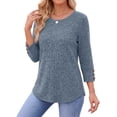 thumbnail image 3 of Fantaslook Womens 3/4 Sleeve Shirts with Buttons Dressy Casual Blouses Tunic Tops Fall Clothes, 3 of 9