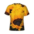 thumbnail image 6 of Vsdgher Flower Bush Sunflower Print Men's Dry Fit Mesh Athletic Shirts Moisture Wicking Tennis T-Shirt Tops, 6 of 9