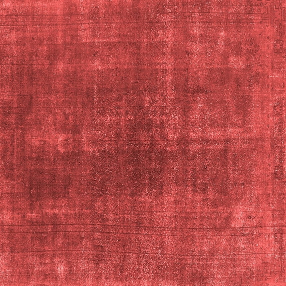 Ahgly Company Indoor Square Oriental Red Industrial Area Rugs, 7' Square