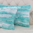 thumbnail image 5 of Home Soft Things Jacquard Faux Fur 2 Piece Throw Pillow Cover Set - Blue Turquoise - 14" x 26", 5 of 7