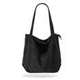 thumbnail image 1 of Bolso de cordón bolso de hombro para mujer con cremallera, bolso shopper grande negro, 1 of 4