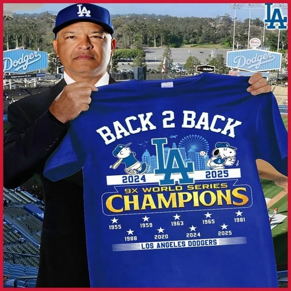 Dodgers Back to Back 9x World Series Champions One Side FREESHIP Fan
