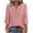 Pink, variant on Aboser Bohemian Shirts for Women 3/4 Length Sleeve Tops Vintage Embroidered Lace T Shirt Loose Fits V Neck Tunic Top Casual Plain Blouses