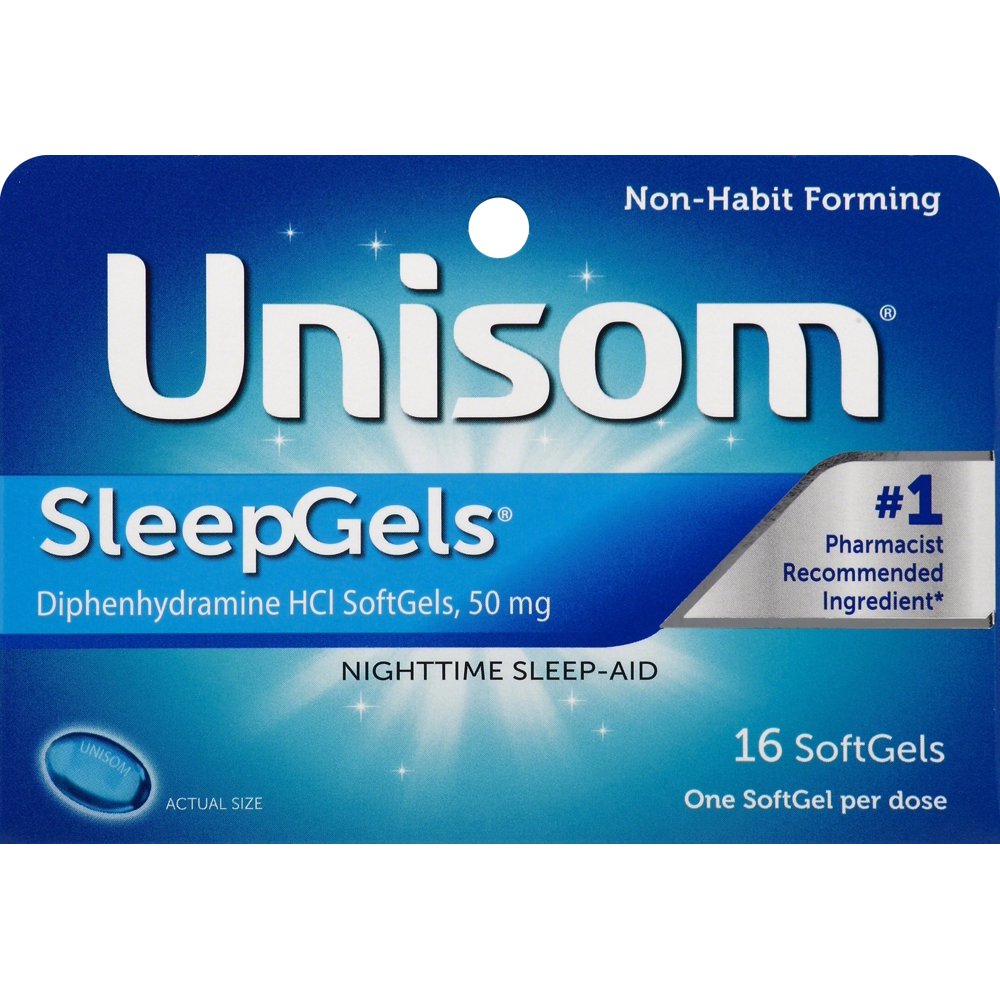 Unisom SleepGels SoftGels (16 Ct), SleepAid, Diphenhydramine HCI