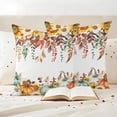 thumbnail image 3 of Fall Outdoor Waterproof Pillow Covers, Orange Green Pumpkin Thanksgiving Sunflower Eucalyptus Decorative Square Throw Pillowcase Sofa Cushion Sham for Patio/Couch/Chair, 26"x26" 2 Pack, 3 of 8