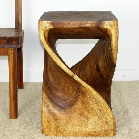 Haussmann  Handmade Eco Wood Twist End Table 15 x 15 x 23 in H Walnut (Best Oil For Walnut Gun Stocks)