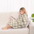 thumbnail image 4 of Beige Gray Checkerboard Checkered Pattern Blanket Hoodies for Kids 6-13YR Oversize Wearable Blanket Hoodies for Boys Girls Teens, 4 of 7