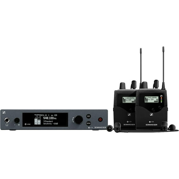 Sennheiser Pro Audio Sennheiser Ear Monitor System w/ 2 Belt Packs Range A (516-558Mhz), Dual Beltpack (ew IEM G4-TWIN-A)
