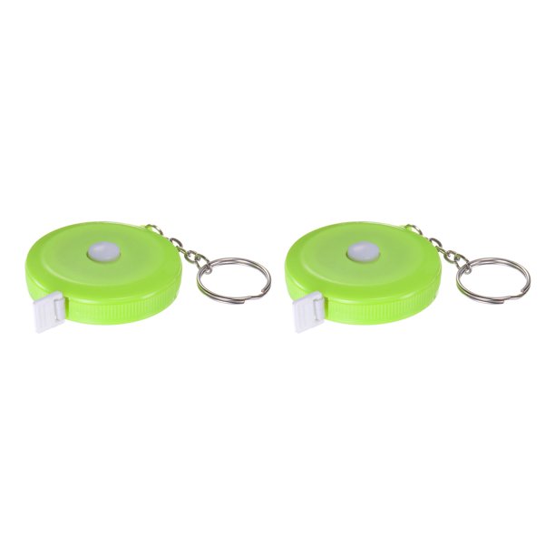 2uds Métrica Cinta 1,5M/60 Pulgadas Retráctil Sastres Métrica Cinta Bolsillo Tamaño con Llave Cadena para Cuerpo, Tela, Costura y Manualidades Medidas, Claro Verde