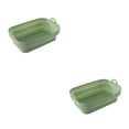 thumbnail image 4 of Bewildely Cesta de freidora de aire de silicona forma cuadrada freidora de pollo frito plegable resistente al calor bandeja para hornear Verde 2Conjunto, 4 of 6