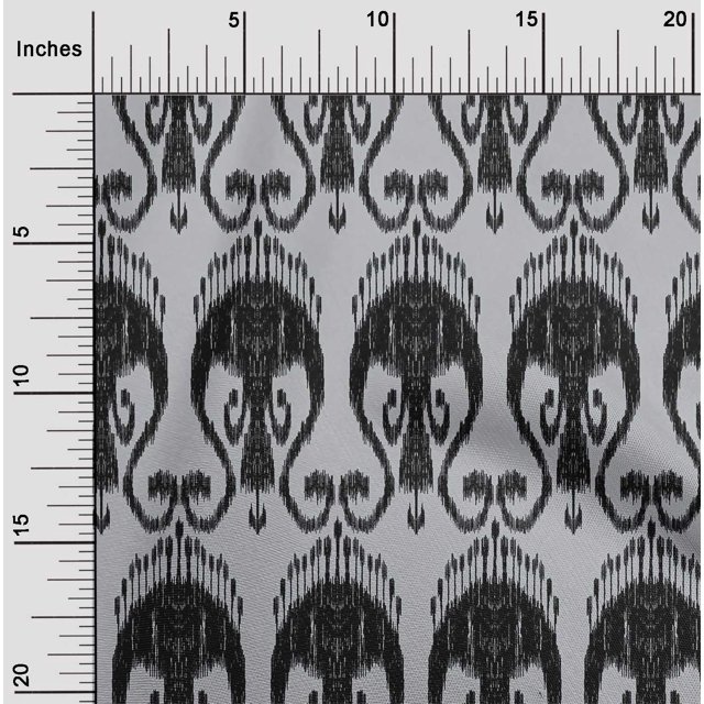 oneOone Cotton Silk Fabric Swirl Ikat Printed Craft Fabric BTY 42 Inch Wide
