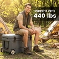 thumbnail image 4 of Gymax 52 Quart Portable Hard Cooler w/6-Day Ice Retention Pull Handle & Wheels Ruler Grey, 4 of 9