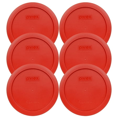 

Pyrex 7201-PC 4 Cup Dark Red Round Plastic Lid 6PK New for Glass Bowl