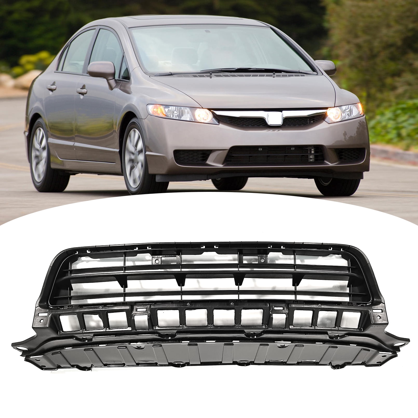 Front Bumper Upper Grille Grill Chrome Trim