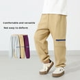 thumbnail image 5 of Girls Sweatpants Toddler Athletic Pants with Pockets Adjustable Drawstring Trousers Khaki Sweat Pants Boys 4-5Years Pants, 5 of 7