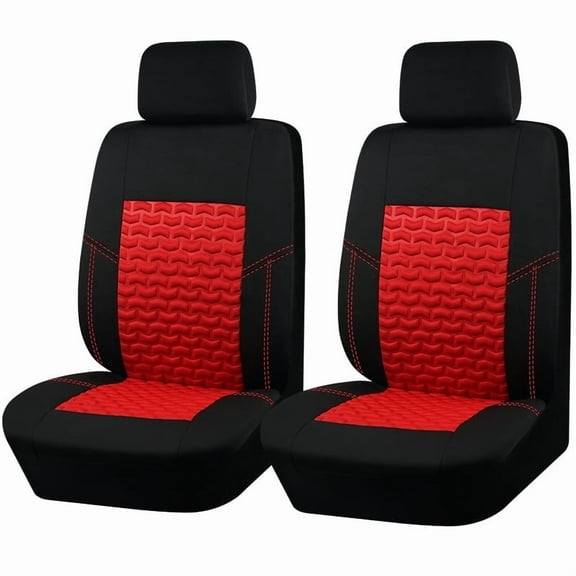Sport Design Car Seat Covers Black Universal 4mm Sponge Three Zipper Rear Seat Red