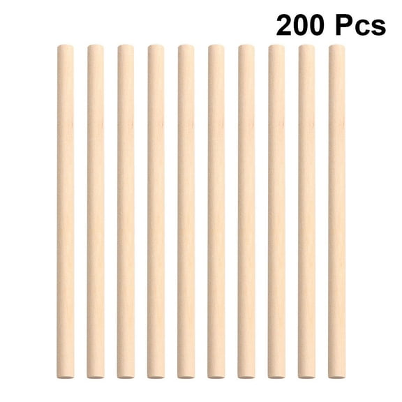 SOPOTUTU Small Wood Dowels Crafting Sticks Beige 200Set