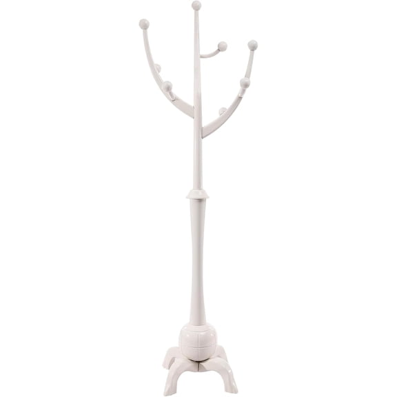 Freestanding Coat Racks Wood Coat Tree Stand with 8 Hooks Tree-shaped Wooden Clothes Rack for Entrance, Bedroom, Hallway Clothes Hanger Stand for Coats, Hats, Bags (70.87in, White)