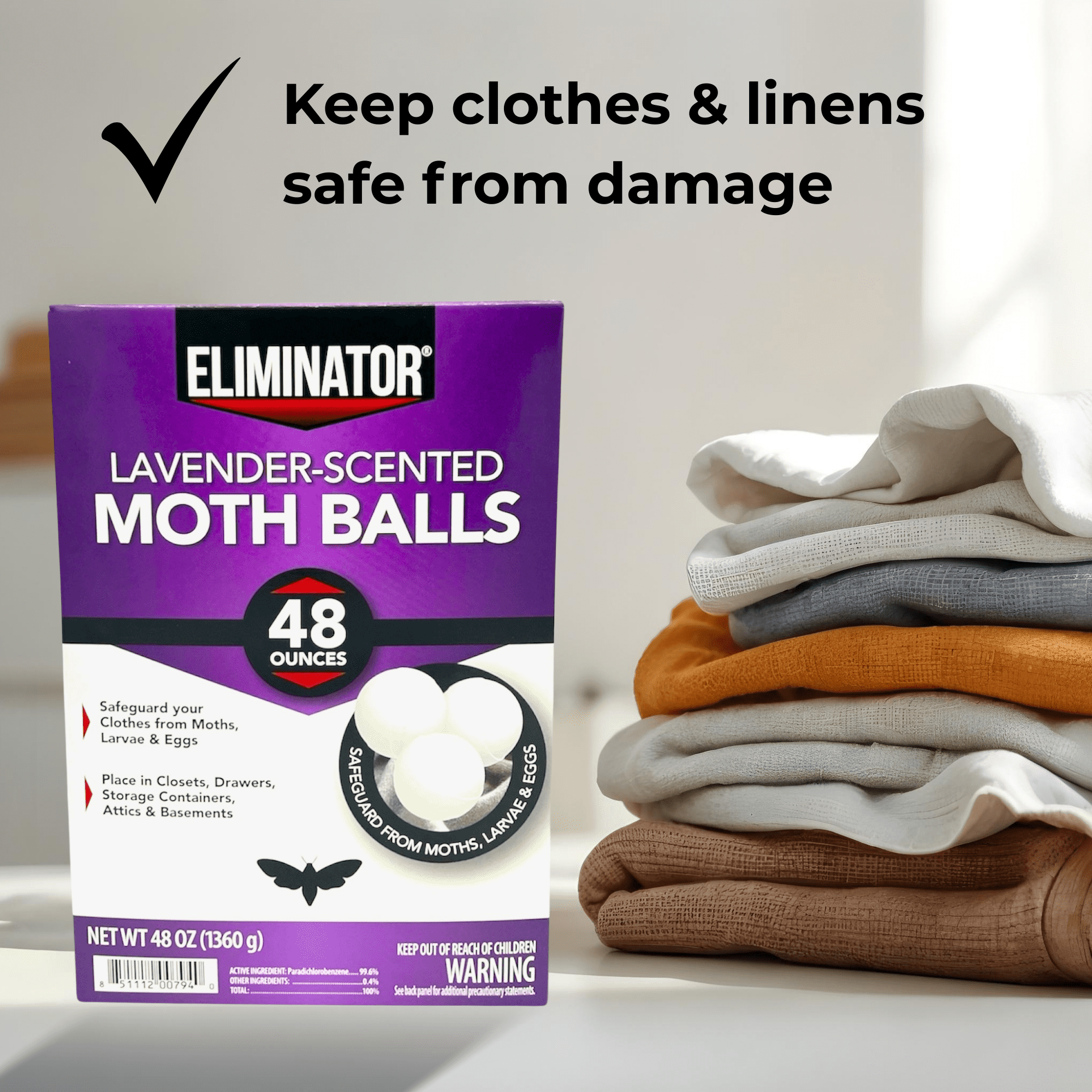 Eliminator Lavender Moth Balls 48 oz for Clothes Protection