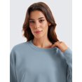 thumbnail image 4 of Sudadera CRZ YOGA SoftAura con cuello redondo y manga larga para mujer, azul, 4 of 4