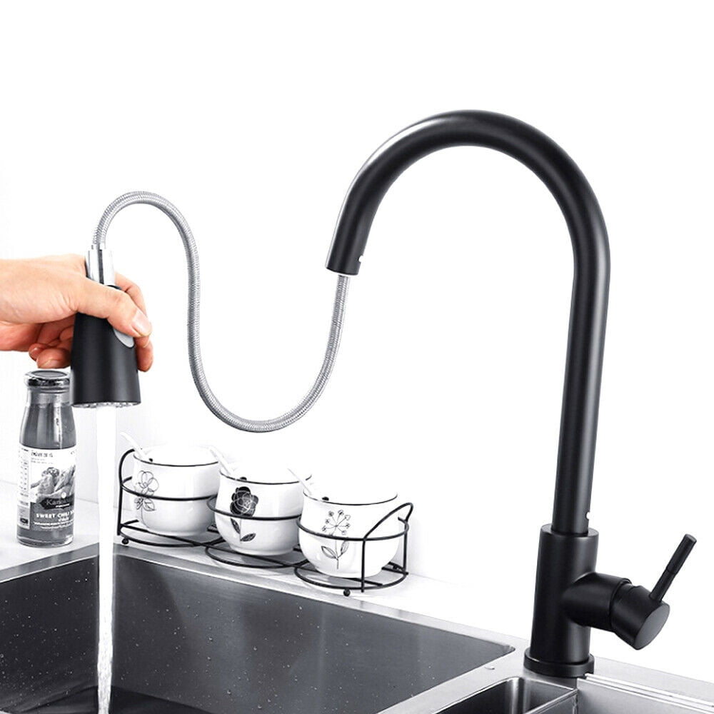 Details about  / Home Kitchen Brushed Nickel Sink Faucet Pull Out Sprayer Faucet Swivel Mixer Tap