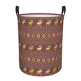 thumbnail image 1 of DouZhe Waterproof Collapsible Large Laundry Baskets, Santa's Deer Christmas Prints Circular Hamper with Handles, 1 of 6