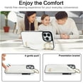 thumbnail image 6 of for iPhone 15 Pro Max Case with Wristband Strap, PU Leather Phone Case with Ring Stand Case for iPhone 15 Pro Max ZWD White, 6 of 18