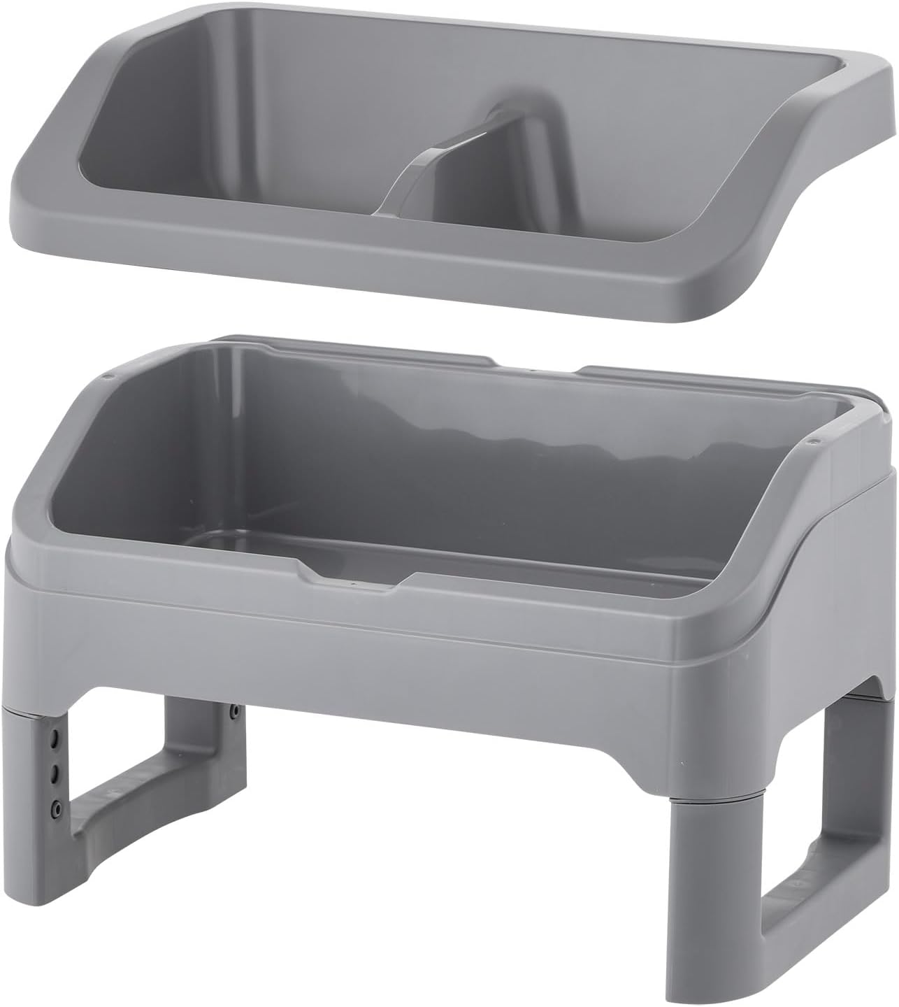 IRIS Adjustable Elevated Dog Bowls Removable Feeding Station, Gray