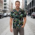 thumbnail image 2 of LIIPEE Summer Fashion Graphic Shirt For Men Short Sleeve Turn Down Collar Button Up Shirts Male Comfortable Breathable Beach Tops,XXXL, 2 of 5