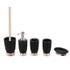 thumbnail image 2 of Juego de 5 piezas de accesorios de baño modernos estilo nórdico: soporte para cepillos de dientes y jabonera Negro, 2 of 9