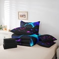 thumbnail image 6 of Castle Fairy Geometric Honeycomb Boy Twin Bedding Sets 7-Piece,Abstract Gradient Hexagon Bedding Comforter Set Microfiber,Video Game Breathable Sheet Sets,Breathable Home Decor,Reversible, 6 of 8