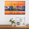 thumbnail image 3 of TISHIRON 3PCS Framed Canvas Wall Art Set,36"x24" Madison Wisconsin Landscape Canvas Art Decor, 3 of 7