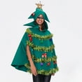 thumbnail image 4 of Christmas Tree Costume Cape for Women Poncho Green Bow Ball Hooded Xmas Tree Dress Up for Cosplay Party, 4 of 7