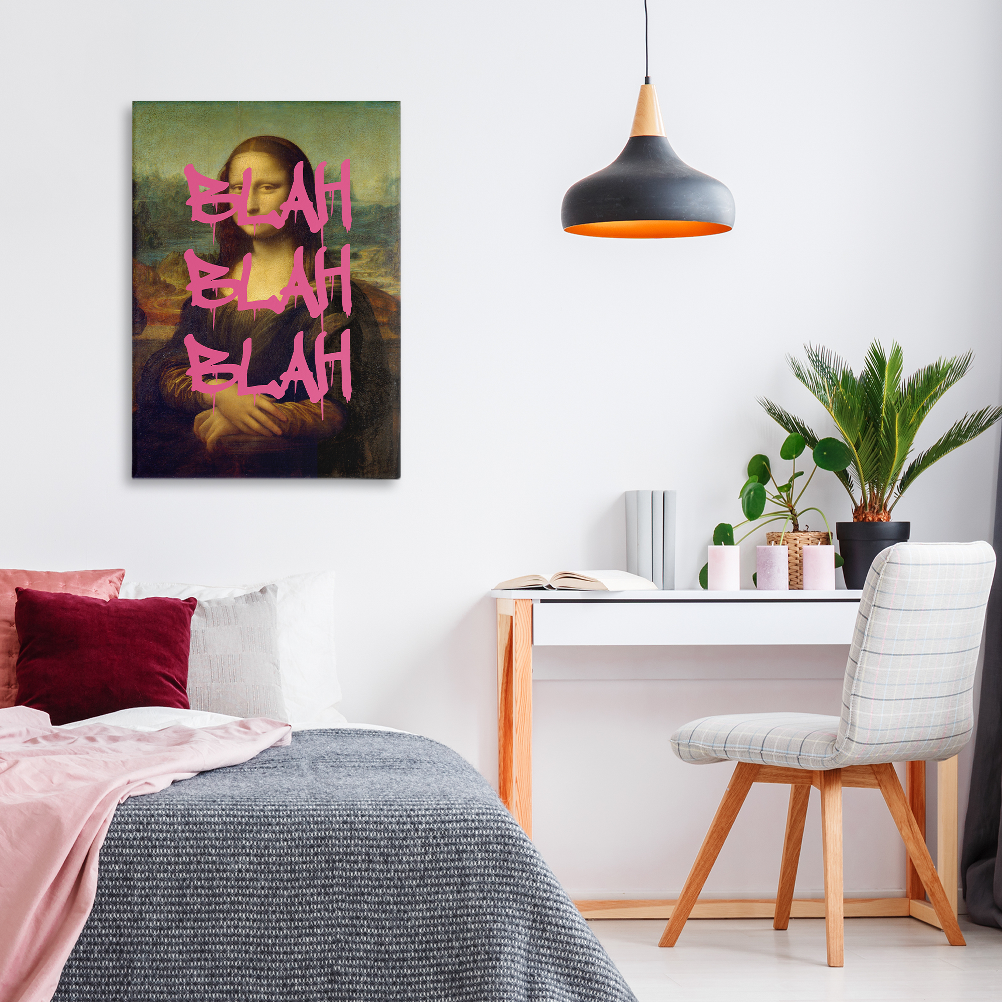 Graffiti Over Mona Lisa Canvas Wall Art, design by Masters Redux