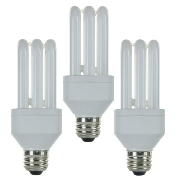 Diodesy- Pack of 3 SLS15/CD1 Triple Fluorescent Light Bulb, Compact Fluorescent Replacement, 6500K Daylight, 15W (60W Equivalent), E26 CFL for Kitchen/Workshop/Office, 825 Lumens, CRI80 , UL Listed