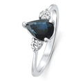 thumbnail image 2 of Pompeii 1Ct Genuine Blue Sapphire & Diamond Engagement Anniversary Ring 10k Gold (G/H,I1), 2 of 6