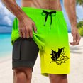 thumbnail image 2 of Mens Board Shorts with liner 5 Inch Quick Dry Swim Trunks Beach Lightweight Breathable Boxer Shorts Summer Green L, 2 of 4