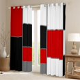 thumbnail image 2 of Homewish Abstract Square Black Out Curtains for Female Men,Geometric Plaid Curtains Pack of 2 (42x63 Each),Retro Vintage Minimalist Bedroom Curtains,Luxury Bedroom Decor, 2 of 6