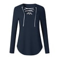thumbnail image 4 of Women‘s Solid Color Long Sleeve Printed Top Pink M, 4 of 4