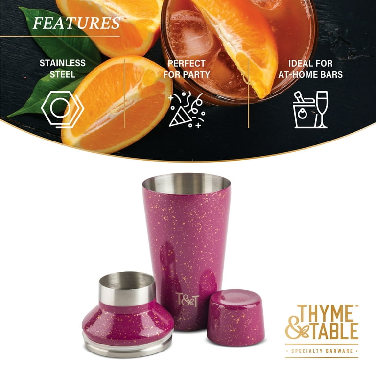 Thyme & Table Cocktail Shaker, Magenta Sparkle 