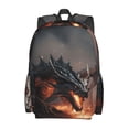 thumbnail image 2 of Kdxio Fiery Black Dragon Attack Print Backpack for Students Travel Hiking with Large Capacity Lightweight Design Adjustable Straps and Multi-Pockets, 2 of 8