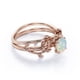 thumbnail image 3 of JeenMata Ópalo Etíope Redondo de 1 Quilate y Moissanita - Engaste de 4 Puntas - Juego de Boda de Inspiración Botánica - Baño de Oro Rosa de 18 K sobre Plata, 3 of 6