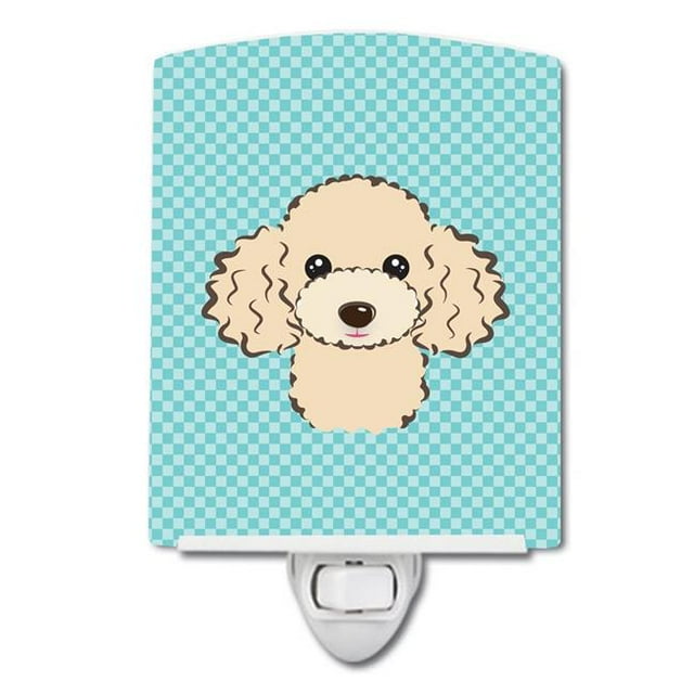Carolines Treasures BB1196CNL Checkerboard Blue Poodle Ceramic Night Light