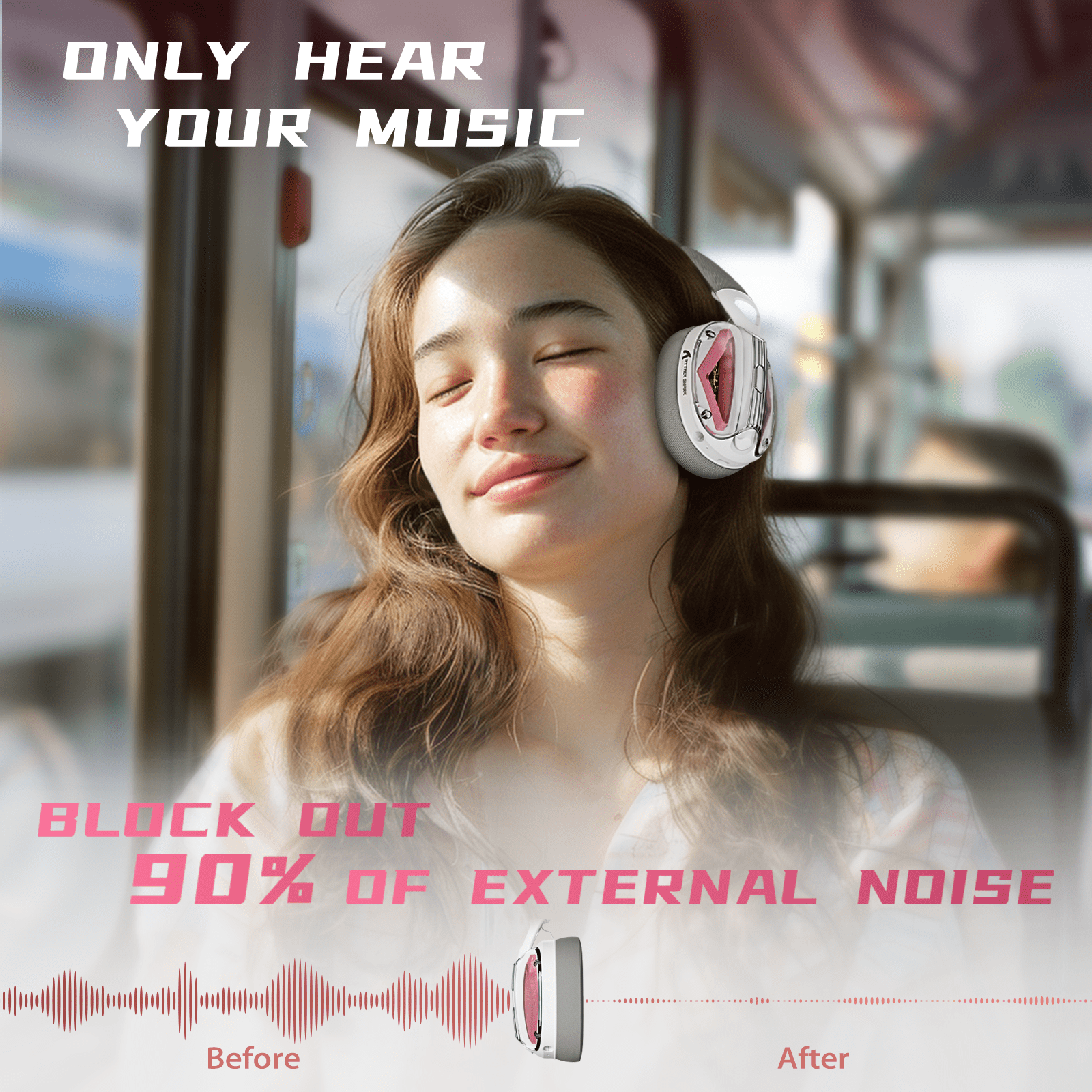 ATTACK SHARK L60 Ultra-Light Tri-Mode Gaming Headset Ultra-Light Tri-Mode Wireless Gaming Headset for PC/PS4/Xbox