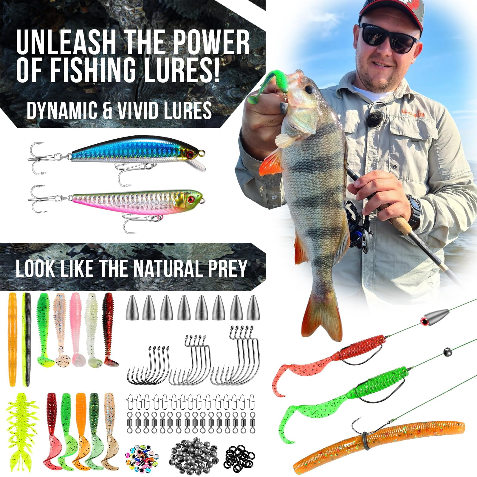 Fishing Backpack With Rod &tackle Boxes  Waterproof Sling Tackle Bag For Fish Gear Holder Gifts Men Lures Pliers Lip Gripper.