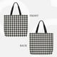 thumbnail image 2 of Easygdp Houndstooth Black And White Bolsa Tote para Mujer, Bolso de Hombro para Trabajo, Playa, Viajes, Compras y Supermercado, 2 of 7