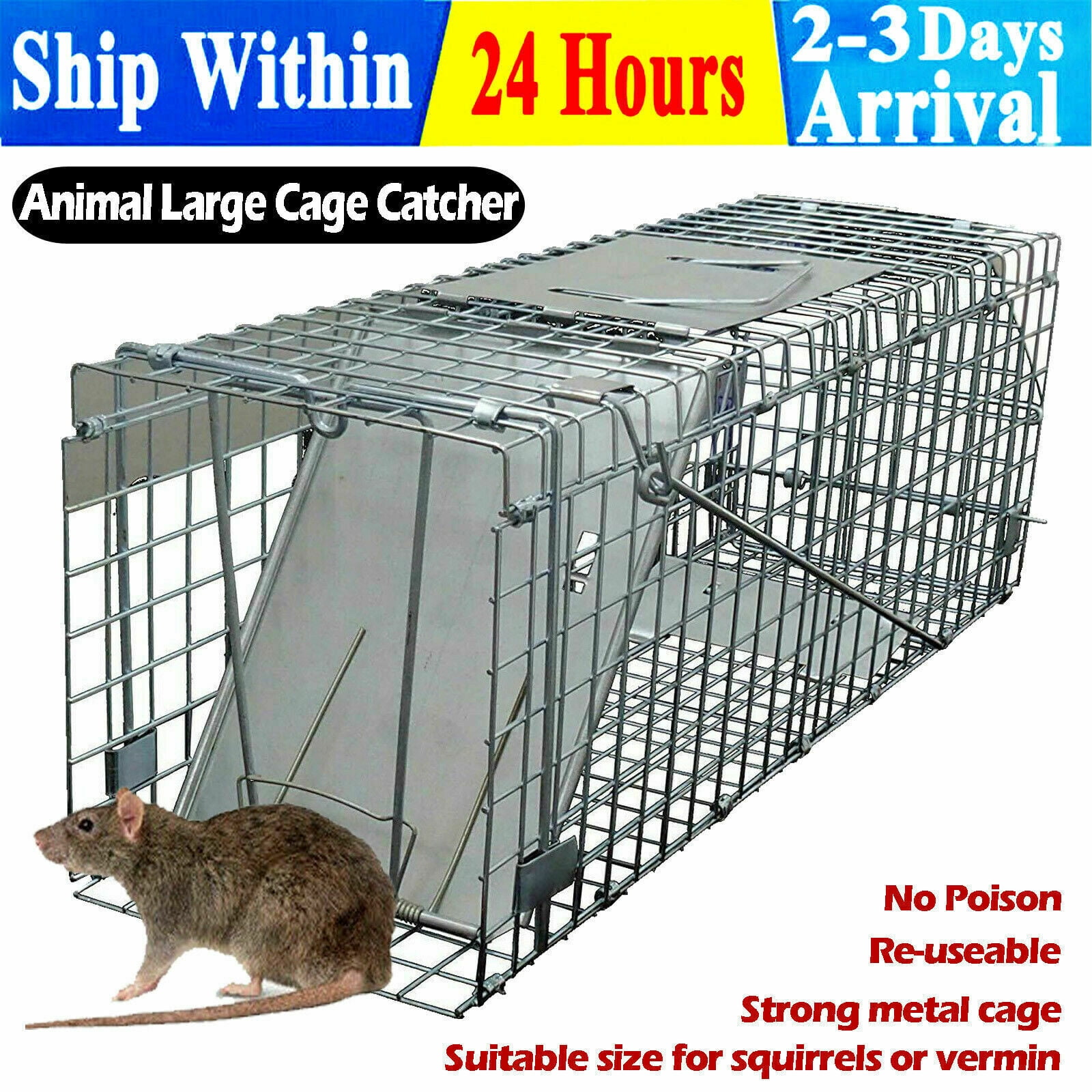 Rat Trap Live Vermin Pest Animal Large Cage Catcher NEW — DayPlus
