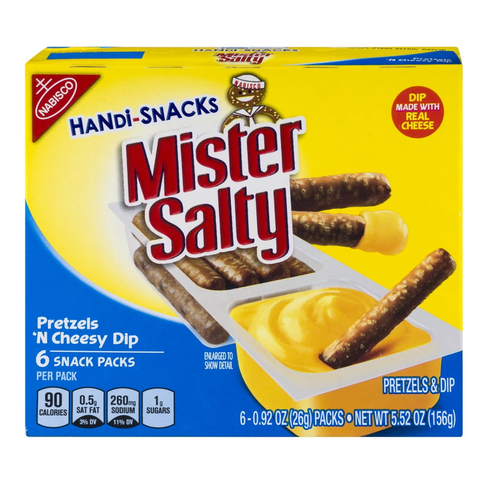 Handi-Snacks Mister Salty Pretzels 'N Cheese Dip, 0.92 oz, 6 ct by Mondelez Global LLC